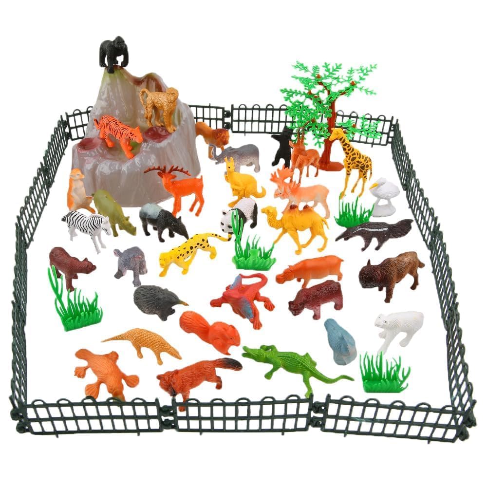 Amazon.co.jp: [ズーワールド]Zoo World Animals Figure,54 Piece Mini